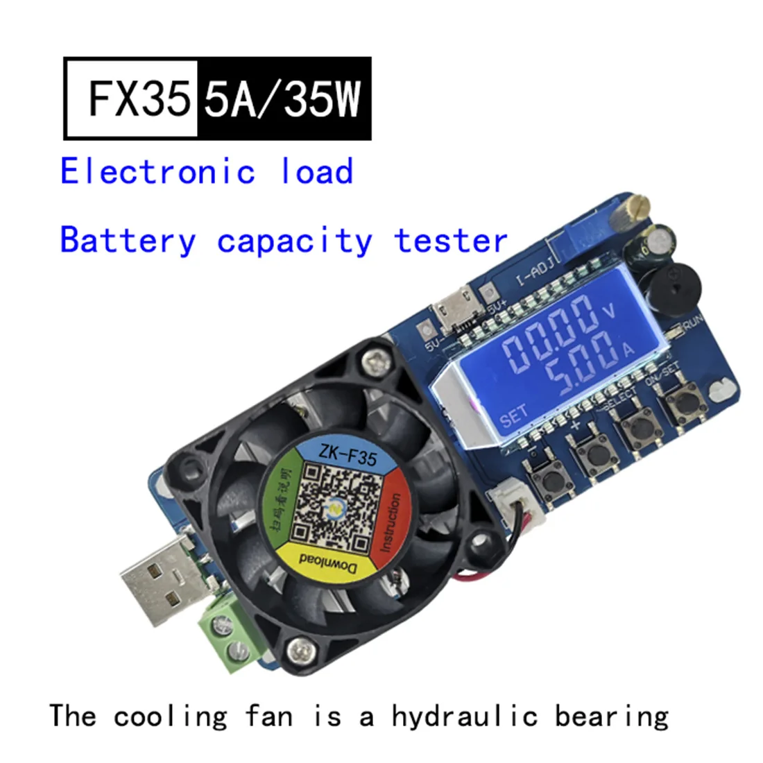 ZK-FX35 тестер емкости батареи Вольтметр регулируемый постоянный ток электронный тестер нагрузки бесперебойное питание(ups