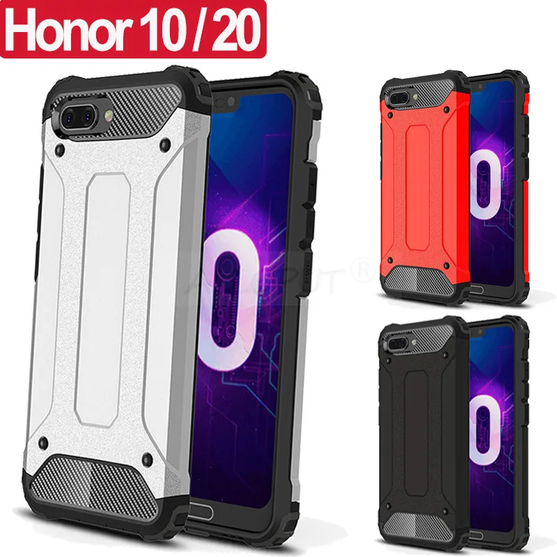 

Phone Case For Honor 20 10 Hard Armor Shockproof Case Honor 20 Cover Rigid Plastic Silicone Case Cover Huawei Honor 10