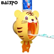 Выдавливание зубной пасты из тюбика диспенсер для детей милый мультфильм Животные дизайн зубная паста зубная щётка держатель Ванная комната бытовой