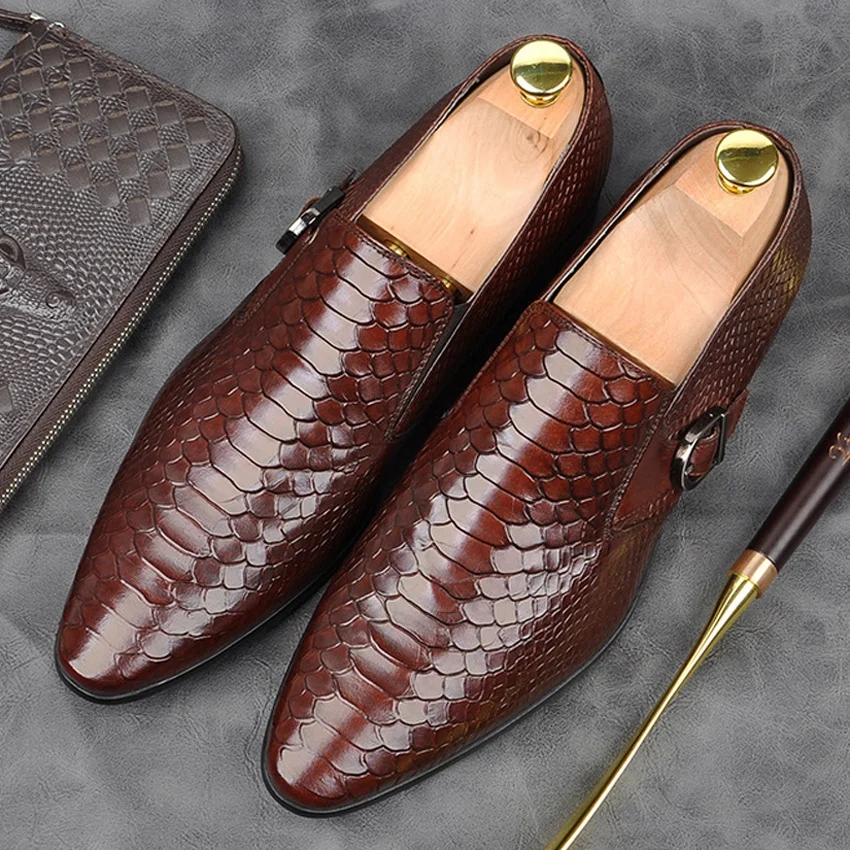 Роскошные Мужские модельные туфли из натуральной кожи с узором Аллигатор для