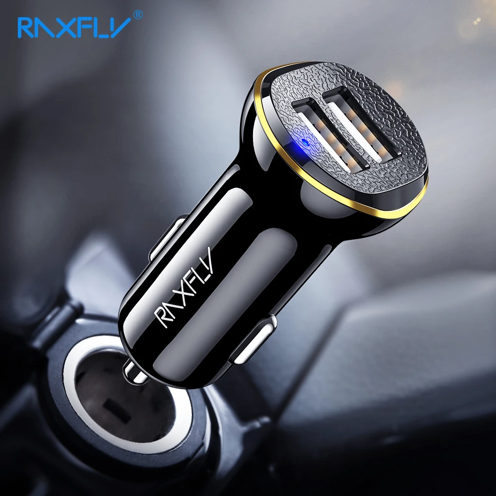 Автомобильное зарядное устройство RAXFLY с двумя портами USB автомобильное для Samsung