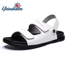 Yeinshhars/ г. новые стильные мужские сандалии Летняя обувь кожаные повседневные модные сандалии из бука для мужчин сандалии на платформе мягкая Уличная обувь