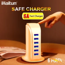 IHaitun usb зарядка несколько 6 портов C зарядное устройство концентратор 3,0 многопортовый usb-адаптер 3,0 с адаптером питания для iPhone телефон ноутбук iPad