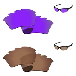 Фиолетовый и коричневый 2 пары Поляризованные замены линзы для половины XLJ солнцезащитные очки с отверстиями 100% UVA и UVB Защита