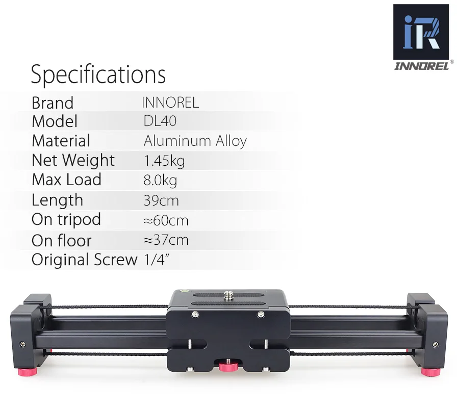 DL40, двойная дистанция, слайдер для камеры, Профессиональная Регулируемая рельсовая тележка для DSLR камеры, видеокамеры, DV, кинематографа, волшебные треки
