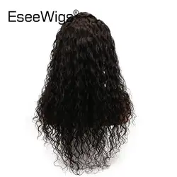 Eseewigs волна воды Синтетические волосы на кружеве парик бразильский Реми мокрый и волнистые человеческих волос 180 плотность предварительно