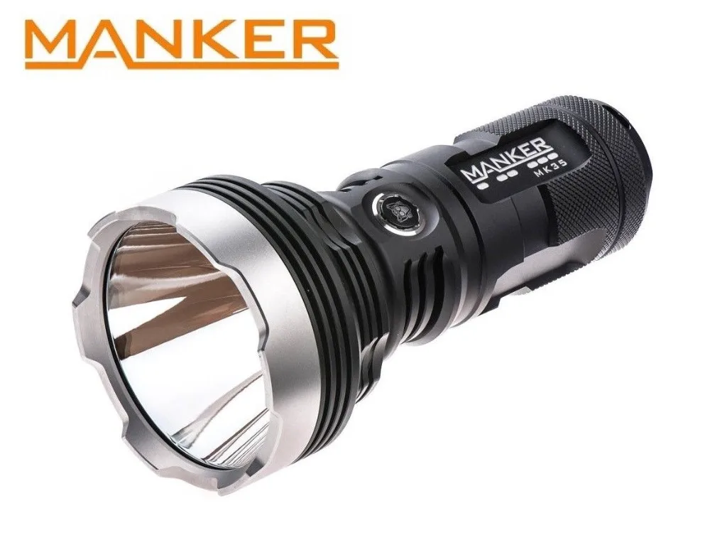 

Manker MK35 Powerful LED Flashlight 1420M Thrower 2550 Lumens Cree XHP35 HI LED Searchlight Use 4x 18650 Batteries Torches