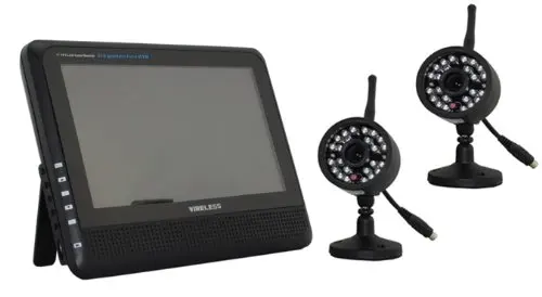 HBUDS цифровой Беспроводной DVR безопасности Системы, SD карты Запись с 7 дюймов ЖК-дисплей монитор, 4 длинный диапазон Ночное видение камеры(черный