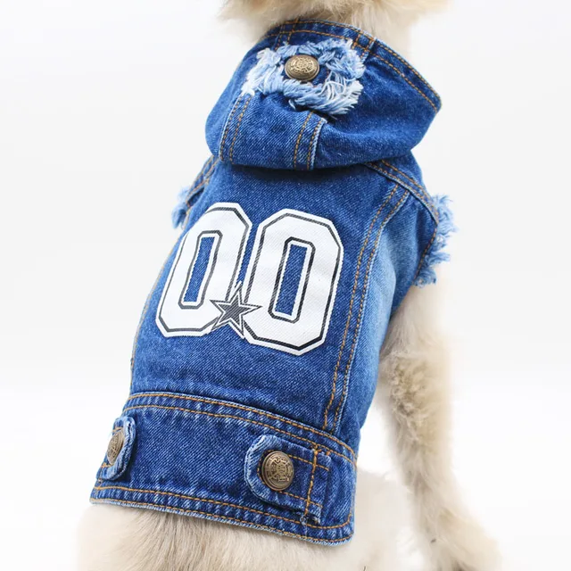 2017 New Jean Pet Cat Dog Costume Dogs Clothes Coat Cowboy Jean Jacket