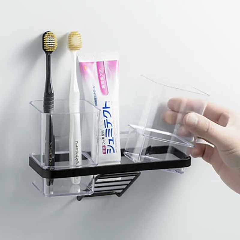 ONEUP настенное крепление держатель для зубной пасты и для зубной щетки стеллаж для хранения многофункциональные стаканы для ванной комнаты домашний удар Бесплатные аксессуары для ванной комнаты