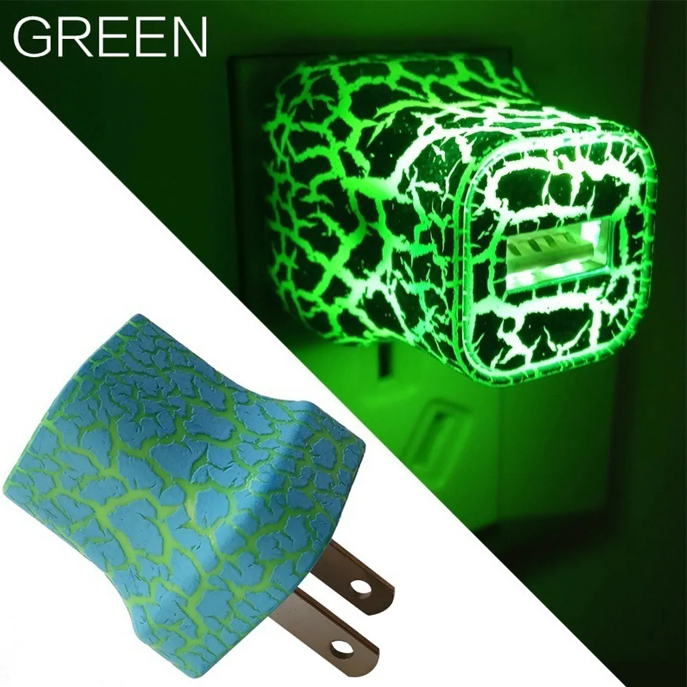 

1A Travel Mobile Phone Car For USB Devices Home Fast Charge Charging Crackle Pattern Wall Led Glow