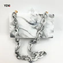 YENS акриловый клатч, Женская вечерняя сумка, Белая Мраморная Сумочка, женская сумка с чернильным принтом, прозрачный шар, застежка, акриловая цепочка, сумка, Повседневная