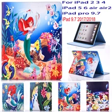 Чехол для планшета Apple ipad 2 3 4 5 6 air 2 pro9.7 Алиса в стране чудес Русалочка Обложка для печати coque para