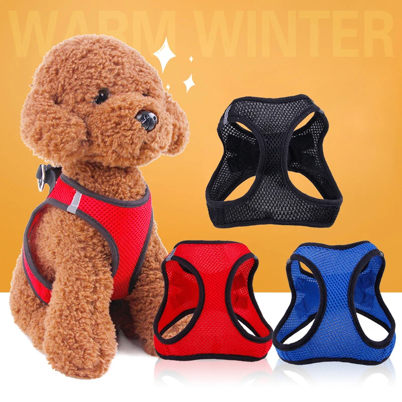 Large Mesh Breathable Pet Dog Harness Adjustable Outdoor Walking Vest Harness For Puppy / Small