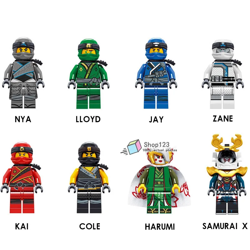 

Single Sale Ninjagoes Nya Lloyd Jay Zane Kai Cole Harumi Samurai X Compatible Legoinglys Building Blocks Bricks Kids Gifts Toys