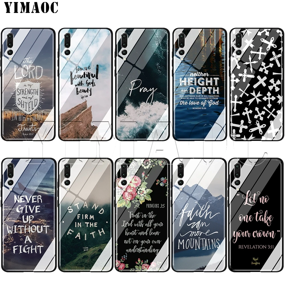 Имаок Библейский стих Иисус Христос христианский стеклянный чехол для Huawei Honor Mate