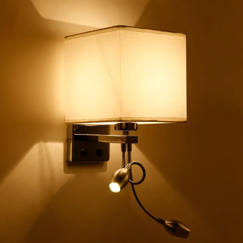 5 الألوان الحديثة وجيزة السرير 1/2 رئيس 3 W وحدة إضاءة LED جداريّة مصابيح السباكة خرطوم الروك الذراع القراءة جدار الإضاءة النسيج ZBD0014
