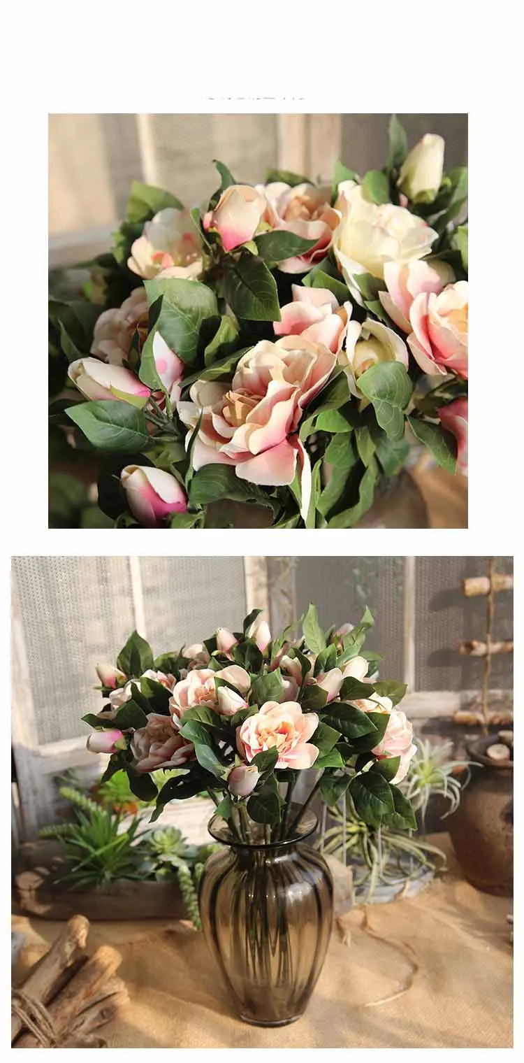 8 шт. Искусственные цветы гардения яркие камелии Шелковый цветок для вечерние свадебные украшения дома 4 цвета
