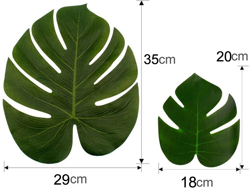 12 шт. большие искусственные листья тропической пальмы для Гавайи Луау украшения для вечеринки пляж тема свадебного стола Декор для дома и сада