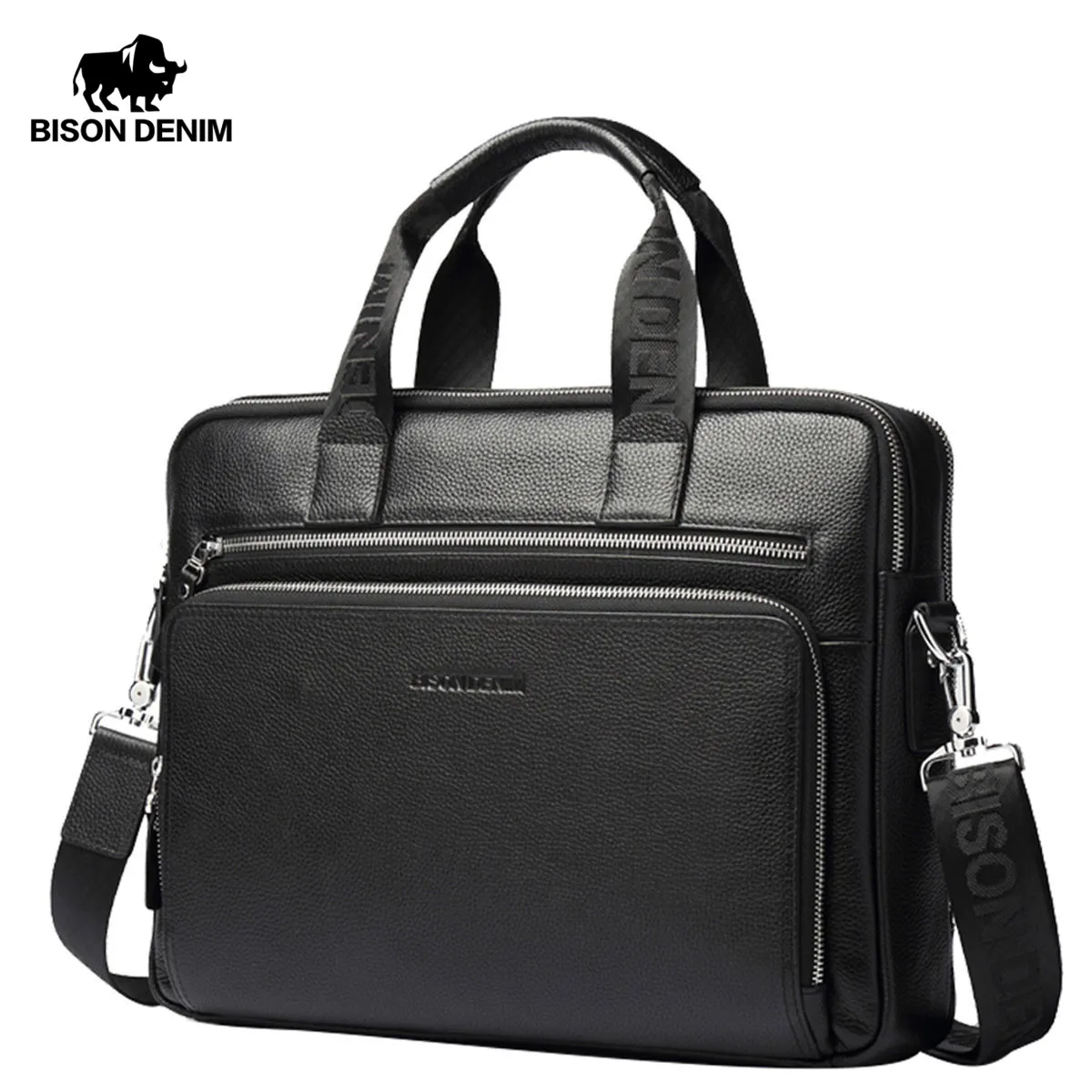 BISON DENIM Genuine leather Briefcases 14\