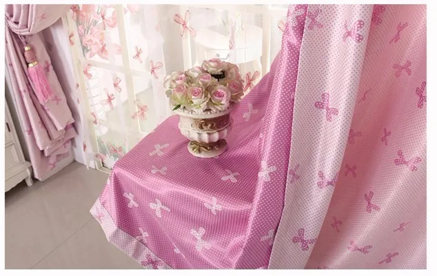 pink curtains