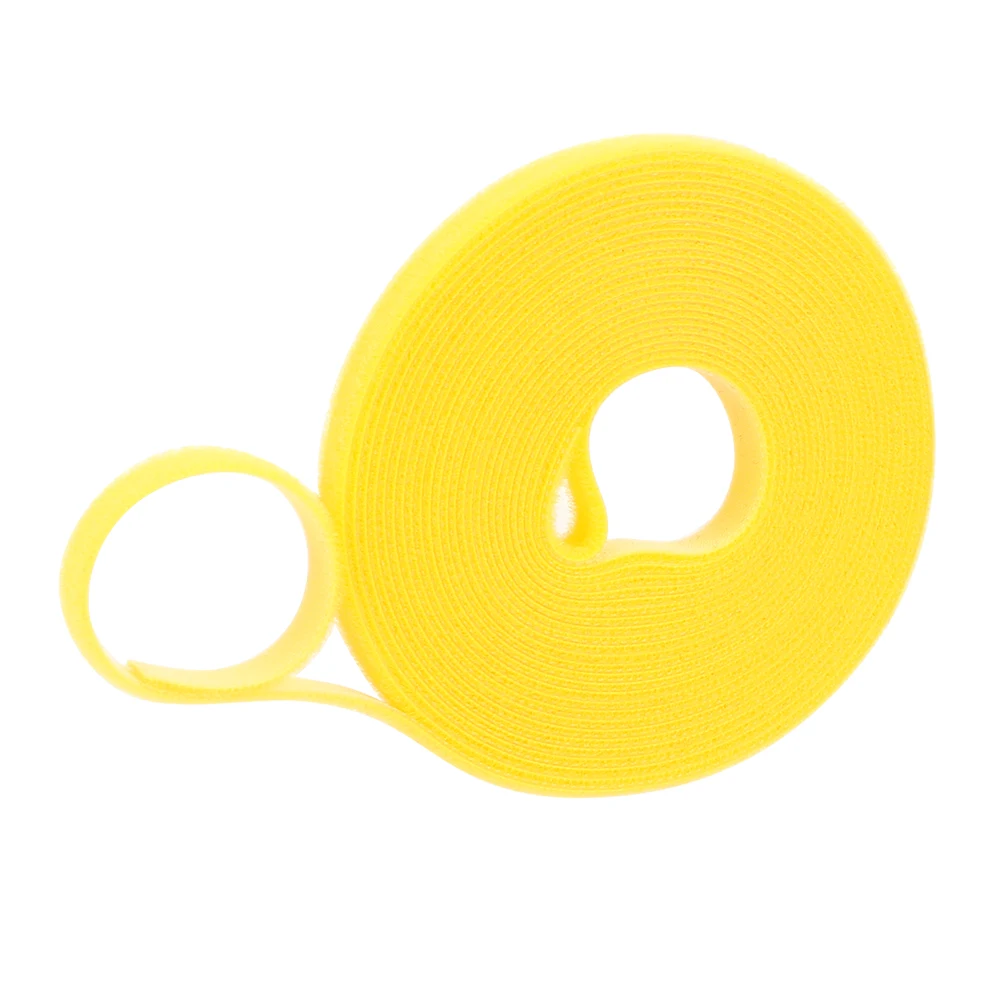 5 м* 1 см крепежная многоразовая волшебная лента нейлоновые кабельные стяжки силовые Провода петли ленты нейлоновые ремни - Цвет: Цвет: желтый