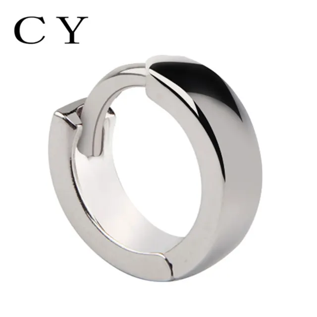 925 Silver Earrings For Men Custom Letter Carve Stud Round 925 Silver Earrings For Men Custom Letter Carve Stud Round Circle Punk Rock Style Fashion