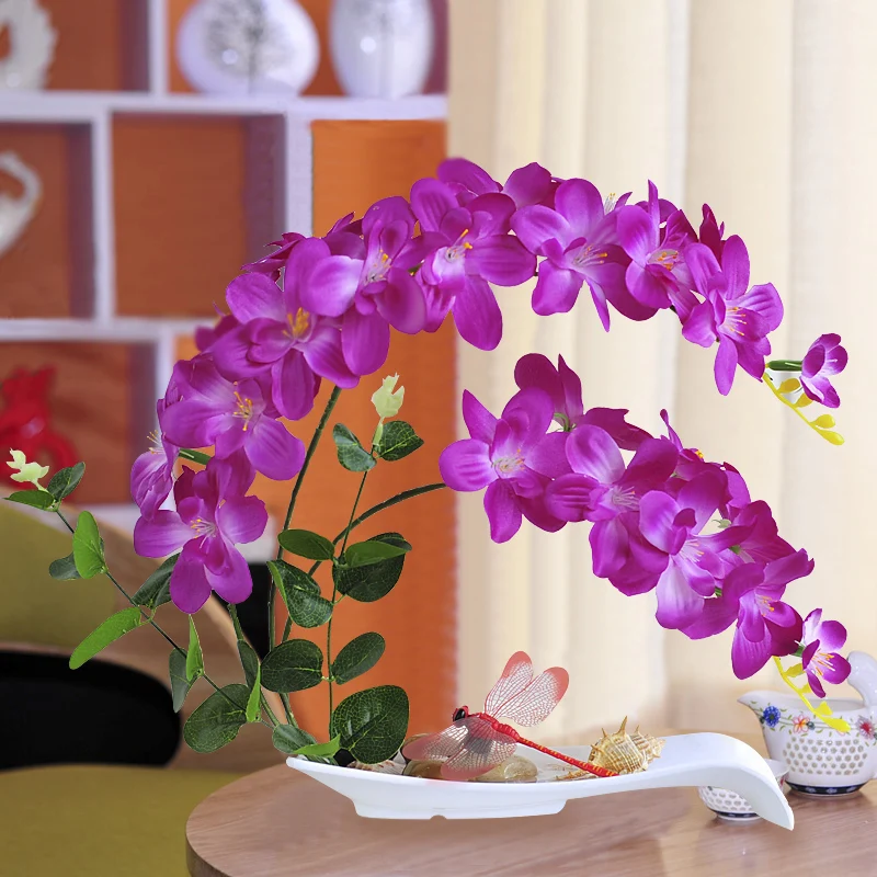

Phalaenopsis Simulation Flower Pot View Suit Office Fake Flower Living Room Table Indoor Home Potted Decoration Ornaments