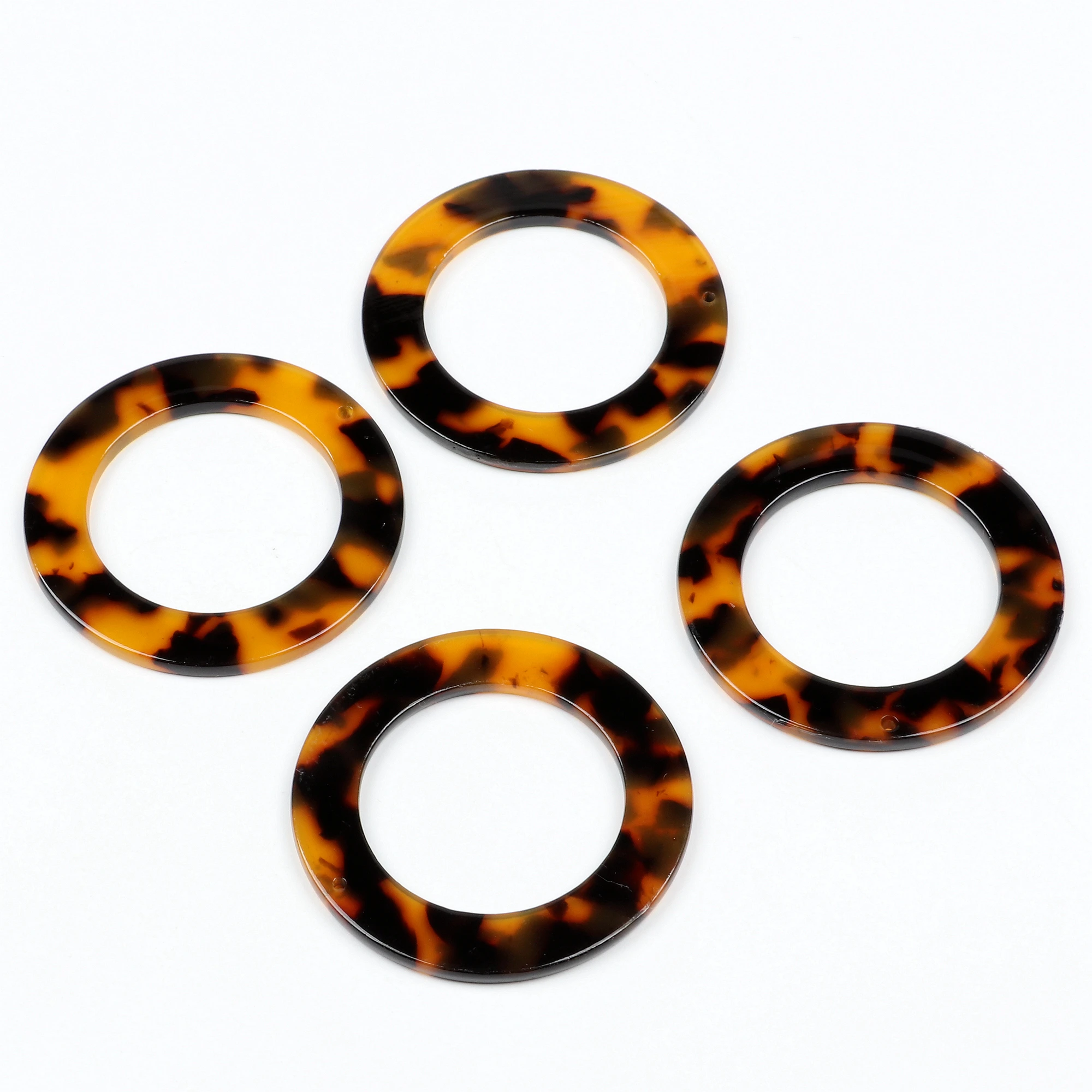 Tortoise Shell Earring Charm,Acetate Acrylic Beads,Circle Shaped,Boho,Leopard Print,Earring Parts,Ohrringe finding,44mm-ACE227