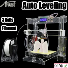 Новые обновления автоматическое выравнивание Prusa i3 3D комплект принтера DIY Анет A8 3D принтер с алюминиевой очаг 3 рулона нити 8 ГБ карты ЖК-дисплей