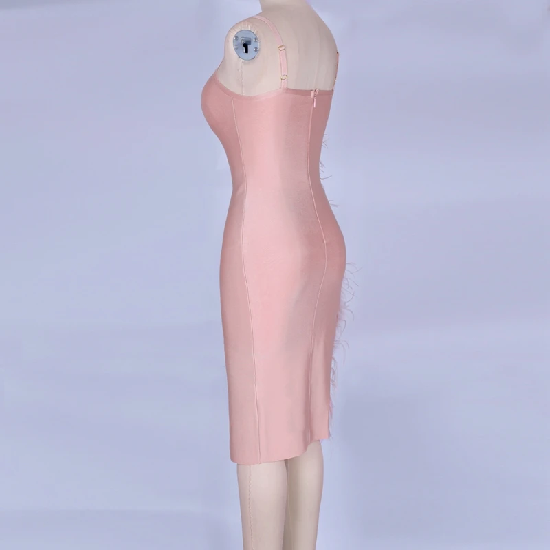 Ocstrade, женские летние облегающие бандажные платья, Клубная одежда, Новое поступление, элегантные сексуальные вечерние платья, розовое Бандажное платье из вискозы