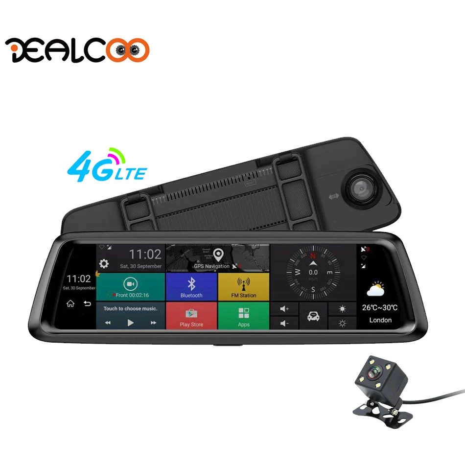 Dealcoo зеркало заднего вида камера wifi Автомобильный dvr gps навигационное Android Дэш