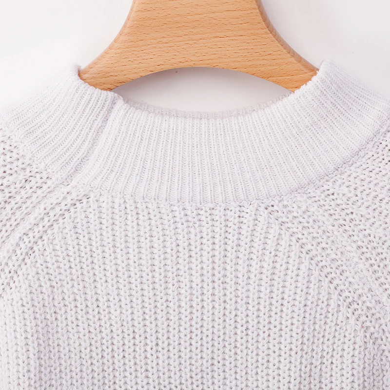 Свободный стильный вязаный пуловер, Осень-зима, женские свитера с широкими расклешенными рукавами, повседневные теплые вязанные джемперы с круглым вырезом