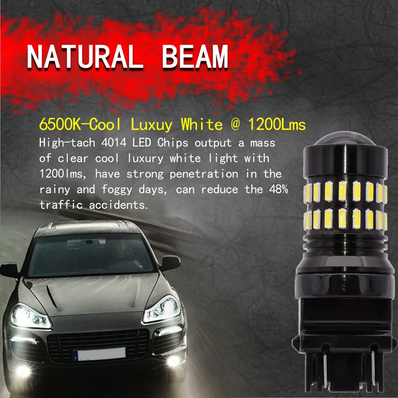 TUINCYN 2 шт. 1200Lm T25 3157 светодиодный лампа Двойной Контакт Штык P27W P27 7 Вт светильник