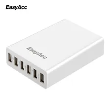 EasyAcc 50 W 5 V 10A 6-Порты и разъёмы настольное зарядное usb-устройство для быстрой зарядки портативное Сетевое зарядное устройство для samsung S7 S6 iphone 7 6 S xiaomi mi5s