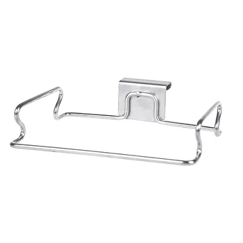 

U Shape Stainless Steel Garbage Bags Kitchen Rack Towel Hanging Holder Storage 22.5*14.5*4 cm