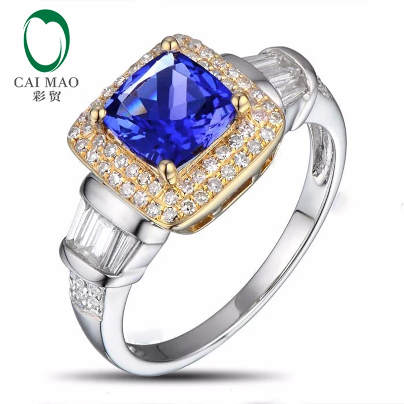 1.63ct Подушка фиолетовое кольцо для помолвки с алмазами, 14 k, желтое золото 1.63ct Подушка фиолетовое кольцо для помолвки с алмазами, 14 k, желтое золото