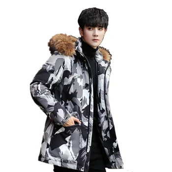 

New Warm Winter Duck Down Slim Jacket For Man Hooded Collar Coat Men's Parkas Winterjas Heren Daunenjacke Windbreaker VSD909
