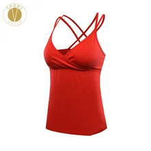 Сандалии с ремешками пикантный Топик с открытый бюстгальтер Для Женщин Йога поезд, v-образный вырез, открытая спина, ремни встроенный внутренние накладки чашки без рукавов спортивный топ