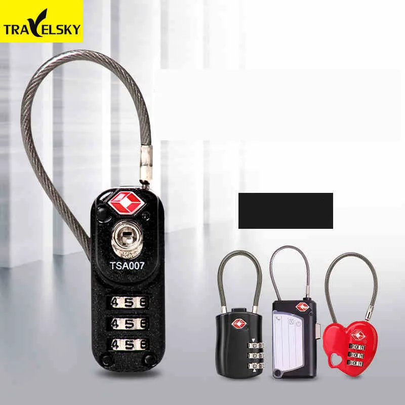Travel TSA Custom Password Lock Solid Wire Rope Bag Suitcase Lock Mini Padlock Travel Luggage Locks Free Shipping