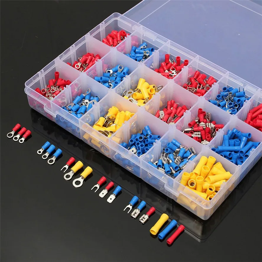 

New Assorted Crimp Terminals 1200 Pcs Assorted Insulated Electrical Wire Crimp Heat Shrink Terminals Spade Set Dec24#30