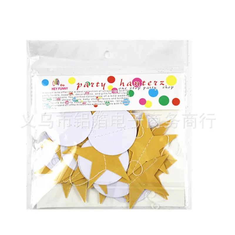 4m Star Heart Dot Paper Garland Diy Banner Hanging Ornament For