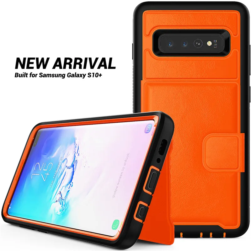 

For Samsung s9 s10 Plus s10lite S10E note9 Luxury High Quality Wallet Flip Leather Stand Cards Pocket 360 Degree Protective Case