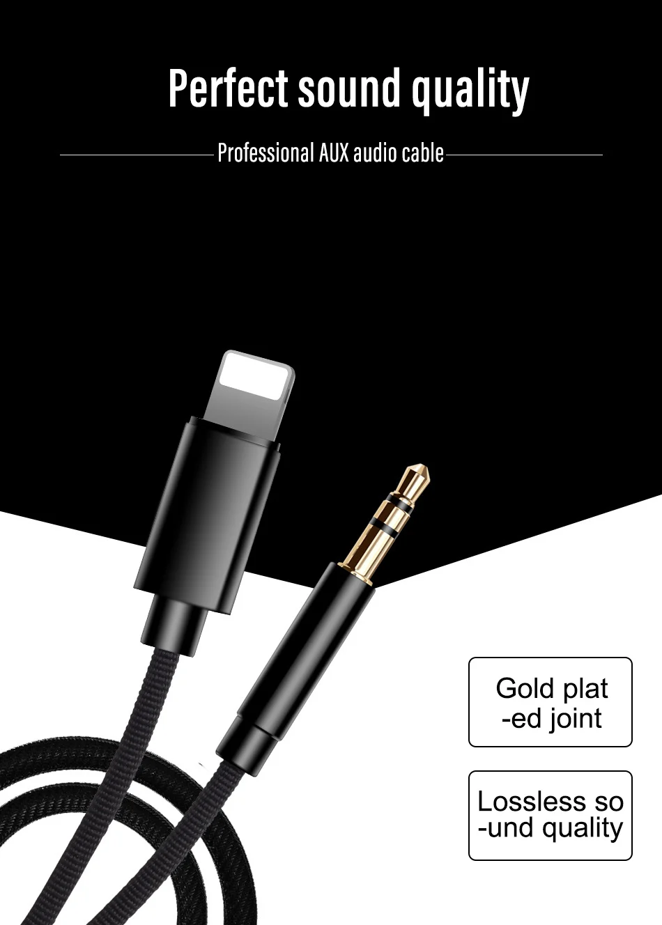!ACCEZZ AUX Cable Car Audio Cord For iphone X 10 XS MAX XR 7 8 Plus Converter 3.5mm Jack Headphone Adapter AUX Splitter Line 1M (1)
