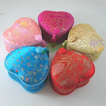 

Silk Brocade Square Lace Gift Box Christmas Candy Box Decoration Favor Boxes Wedding Packaging Jewelry Makeup Storage Case 10pcs