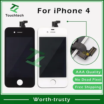 

30PCS/LOT 100% Brand New LCD For iPhone 4 LCD Display with Touch Digitizer Replacement No Dead Pixel Screen B/W