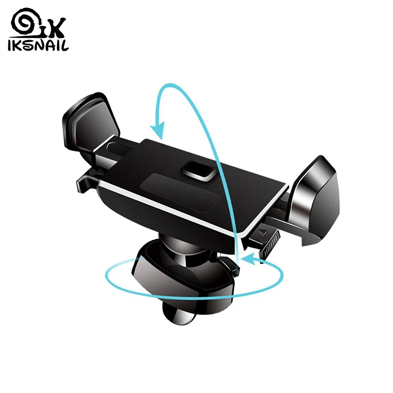 

IKSNAIL 360 Rotation Air Vent Mount GPS Stand Auto Lock Car Phone Holder For iPhone X 8 Xiaomi GPS Bracket Mobile Phone Stand