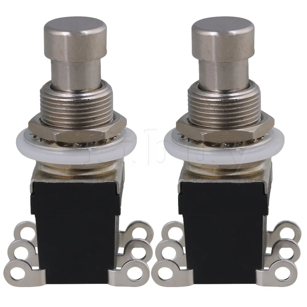 Yibuy 2pcs Black 6 pin Guitar Effects Pedal Stomp Box Foot Switch