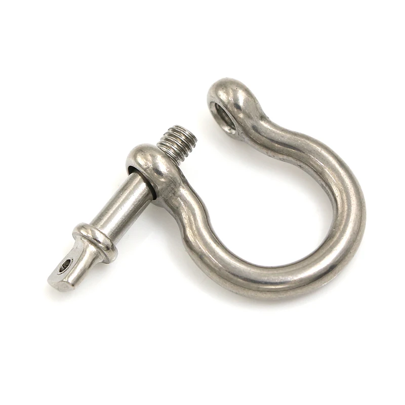 5Pcs M4 Silver 304 Stainless Steel Rustproof Screw Pin Anchor Bow Shackle Clevis European Style