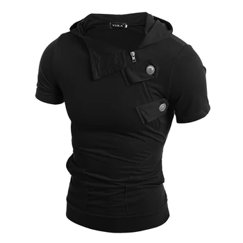 

Summer Men t Shirts 2018 Fashion Slim Tops Tees Hooded Short Sleeve T Shirt Mens Clothing Casual Tee Shirts Men's brand t-shirts